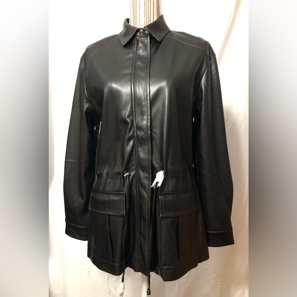 NWT Bagdley Mischka Vegan leather light weight women’s XS coat